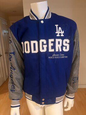 NEW MENS LA DODGERS REVERSIBLE VARSITY JACKET SIZE M MEDIUM